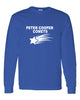 peter cooper comets royal long sleeve tee w/ logo design 1 on front