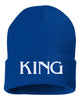 king embroidered cuffed beanie hat