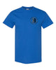 bloomingdale pta royal short sleeve tee w/ small left chest bloom b logo.