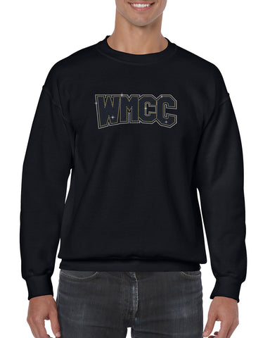 WMCC Black Long Sleeve Tee w/ WMCC Logo in 2 Color Print (non-glitter) on Front.