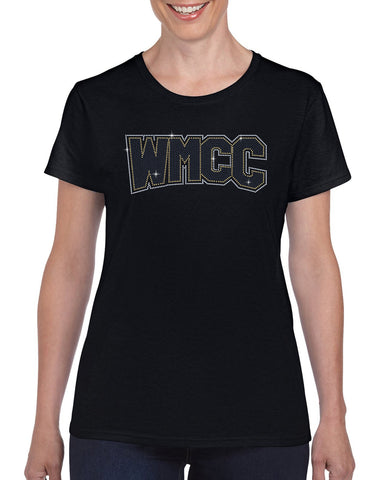 WMCC Black Hoodie w/ WMCC Logo in 3 Color Print (GLITTER) on Front.