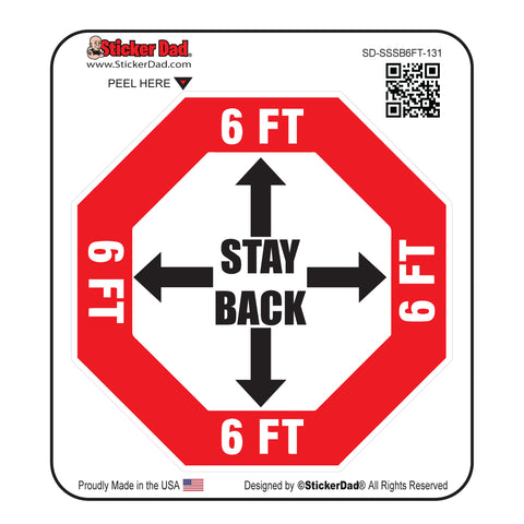 SOCIAL DISTANCE 6FT STAY BACK 118 Round Funny Hard Hat-Helmet Full Color Printed Decal