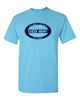 Cheer Army Sky Blue Short Sleeve Tee w/ Navy Cheer Army Survivor Design on Front.