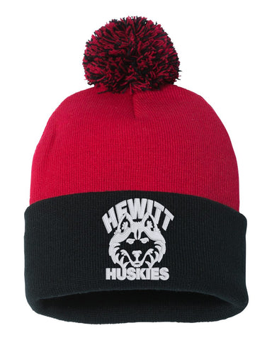 Hewitt Huskies Red Heavy Blend™ Hooded Sweatshirt - 18500 w/ Logo Design 1 on Front