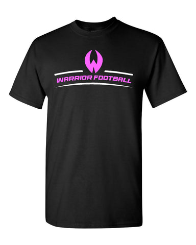 Wanaque Warriors Football Black Badger - B-Core Sport Shoulders T-Shirt - 4120 w/ Warrior Logo on Front.