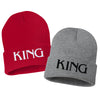 king embroidered cuffed beanie hat