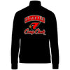 cardinal athletics black & red medalist jacket 2.0 w/ cardinals comp cheer design in glitter on back.