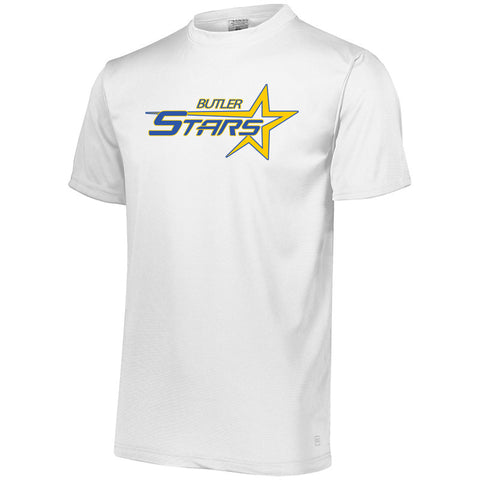 Butler Stars White 100% Cotton Tee w/ Large 2 Color Logo Design on Front.