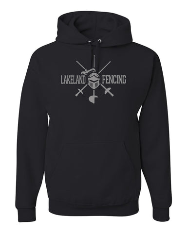 Lakeland Marching Band ITC Women’s Lightweight Black Camo California Wave Wash Hooded Sweatshirt - PRM2500 w/ 2 Color LLMB24 Design on Front