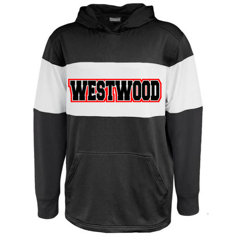 Westwood Cardinals Black Heavy Blend Hooded Sweatshirt w/ Spangle Cardinal Bird Design