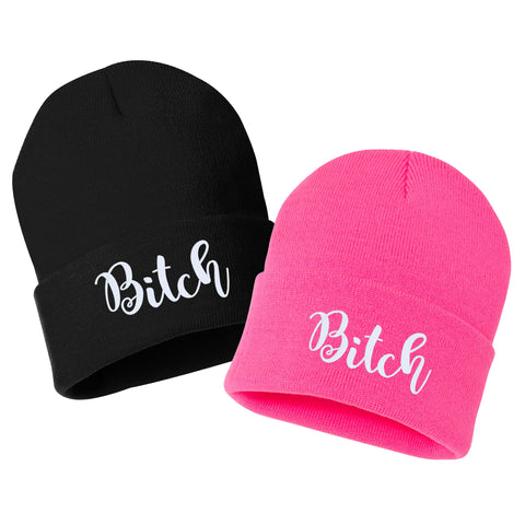 WITCH Embroidered Cuffed Beanie Hat